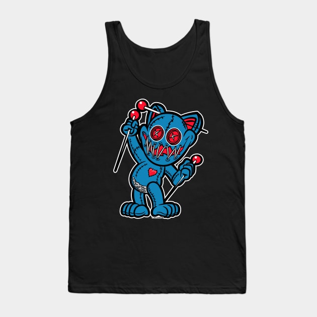 Happy VooDoo Kitty Cat Doll Tennessee Colors Tank Top by eShirtLabs